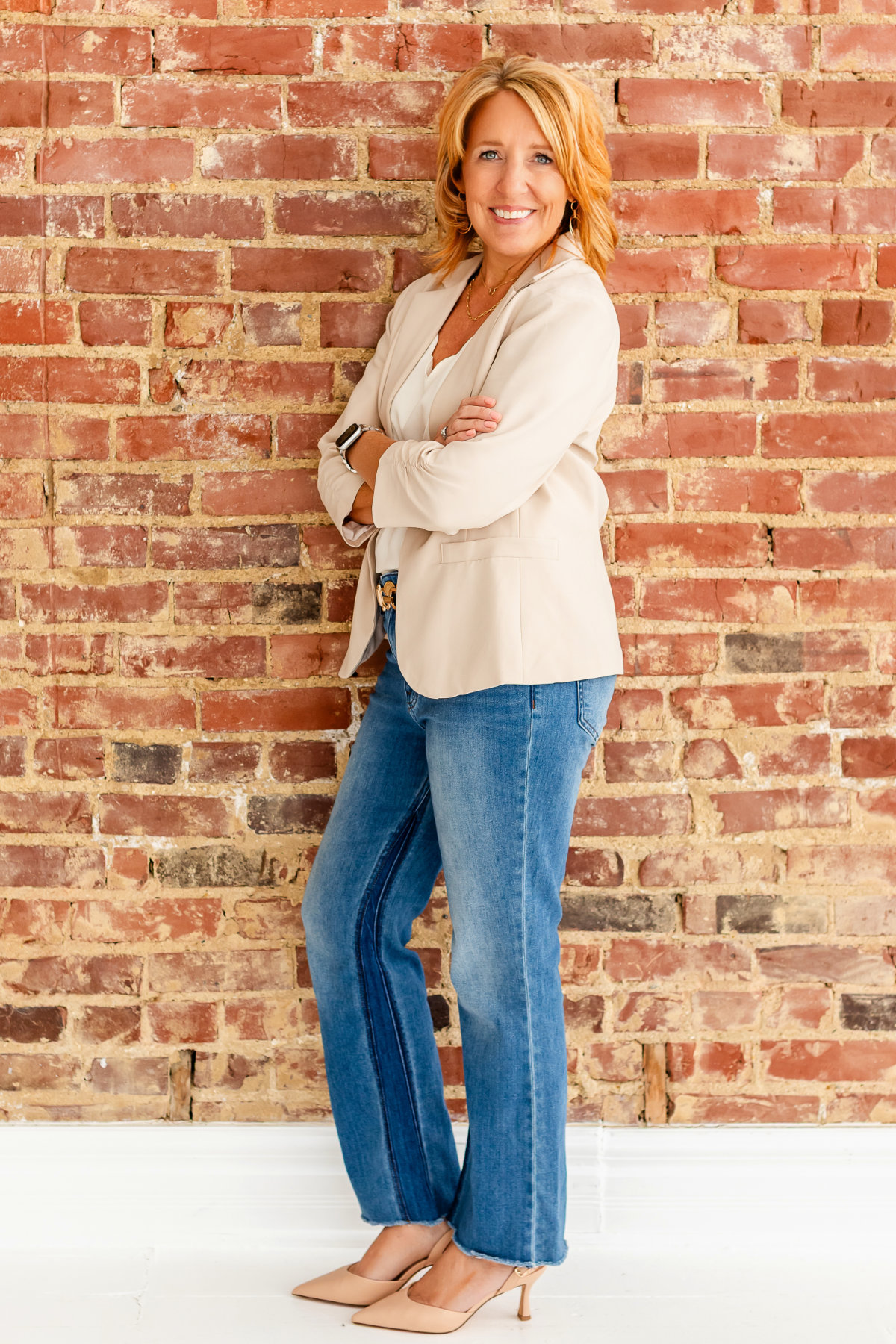 web headshots brick wall